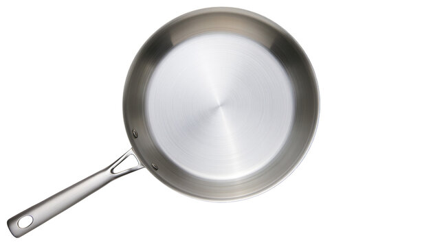 Stainless steel frying pan with long handle