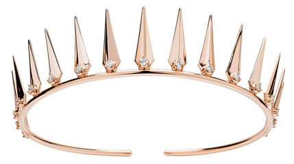 Rose gold tiara with sharp spikes and diamonds © Femke