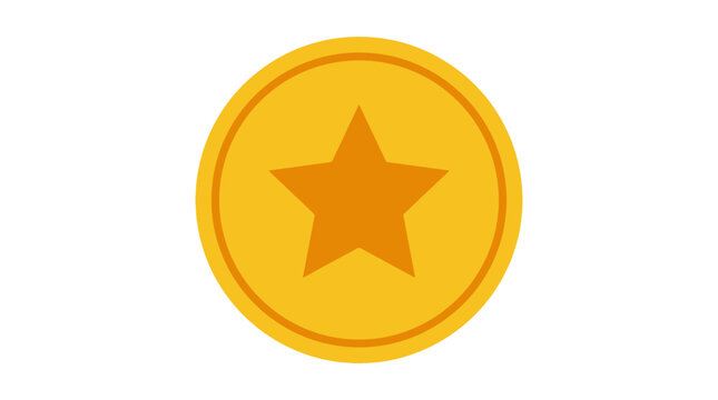 Gold coin icon with an embossed gold star.