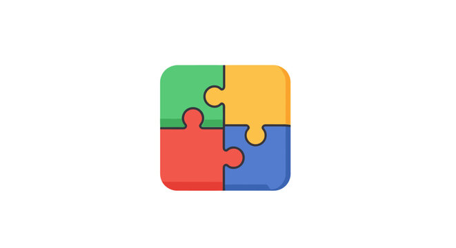 Colorful puzzle pieces forming a square design.