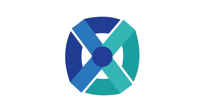 Abstract Geometric Logo with Interlocking Shapes.