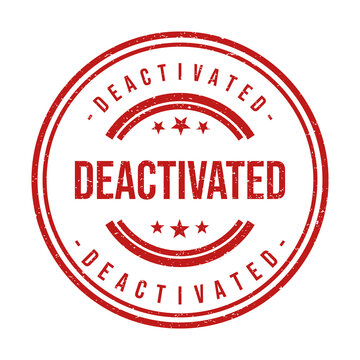 Red deactivated grunge rubber stamp sign