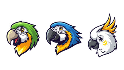 Parrot Head Mascot Icon Set © Four