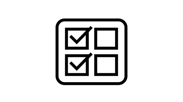 Checklist with two checked boxes and two empty boxes