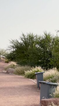 Bilingual sign pointing to Wadi Al Aqeeq trails and picnic area, leading to a scenic path.