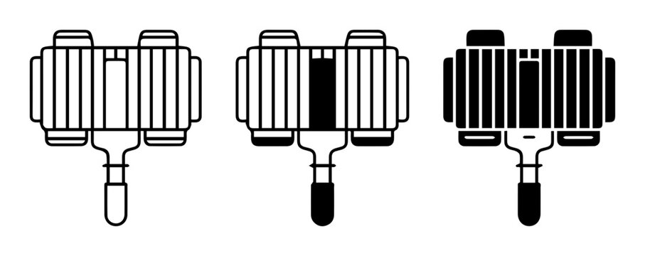 3 Power Connector icons, electrical plug, outlet, adapter types, outline solid styles, UI and web interface design