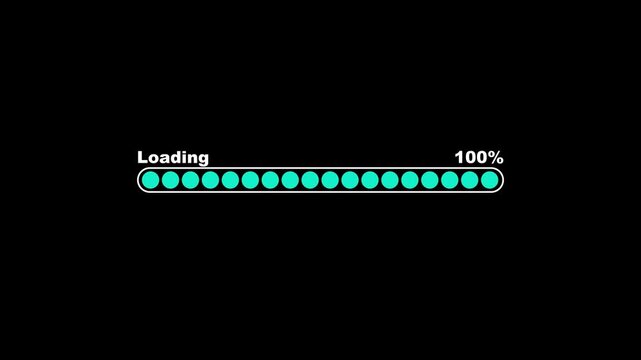 Cyan dotted loading progress bar at eighty-three high quality 4K stock video