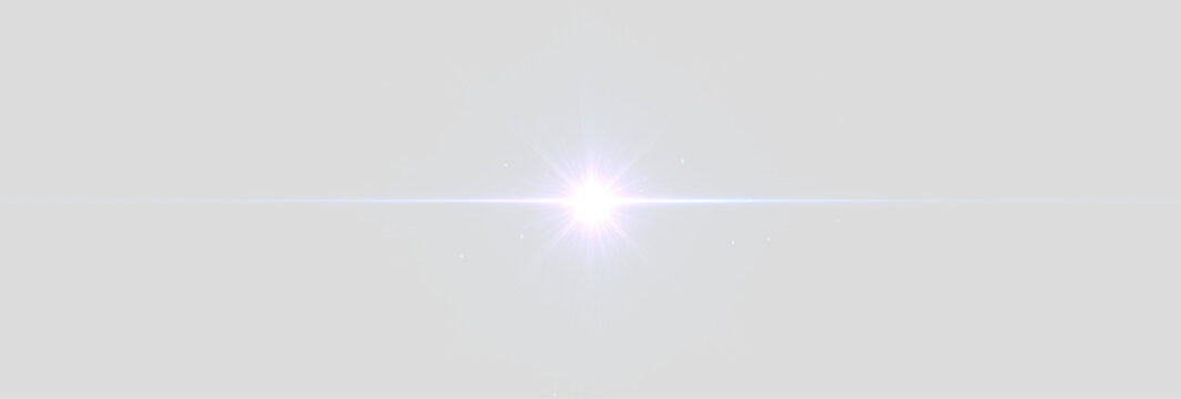 Bright Solar Explosion with Glowing Light Beam and Glitter Spark Effect, Transparent PNG Illustration Element