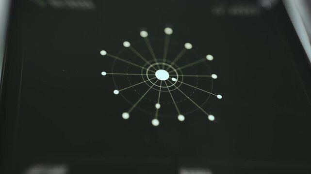Network connection diagram used to visualize relationships between data points