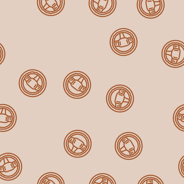 steering wheel cover accessory line seamless pattern steering wheel cover accessory thin line illustration