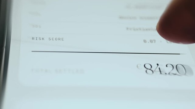 Transaction summary indicating a total of 84.20 Euros has been settled