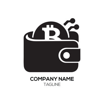 Bitcoin Wallet logo finance cryptocurrency digital wallet bitcoin wallet logo design vector