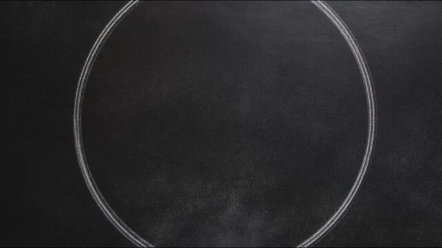 Chalk circle hand drawn chalkboard decorative border for copy space text overlay seamless loop hand drawn digital animation backdrop template for titles