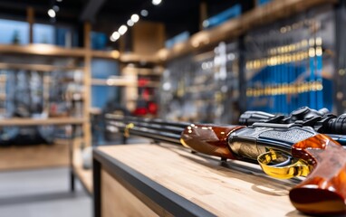 Obraz premium Modern Hunting and Fishing Equipment in an Outfitter Store Interior