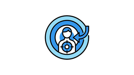 Fototapeta premium Human Resources Icon Featuring Recruitment and Targeting Concept
