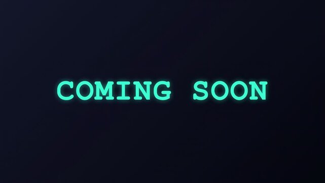 Coming Soon Typewriter Effect Text Animation Motion Graphics 4K Countdown Teaser