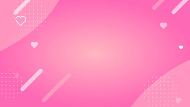 Pink Abstract Presentation Template with Floating Hearts and Geometric Shapes for Romantic and Soft Themed Slideshows