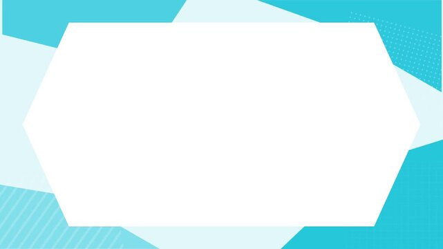 Blue geometric abstract background featuring a white hexagon frame intended for professional business presentation slide templates.