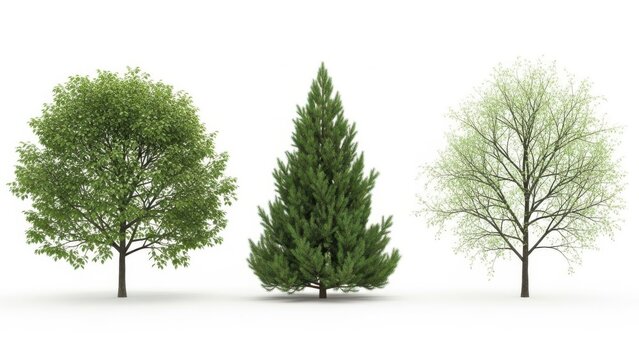 Three different types of trees