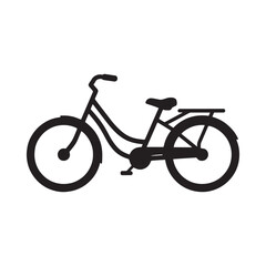 Fototapeta premium Bicycle Silhouette Against White Background Simple Vector Illustration