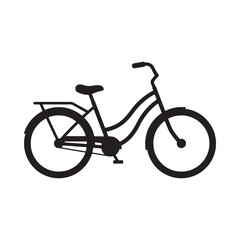 Fototapeta premium Bicycle Silhouette On White Background Minimalist Transportation Design