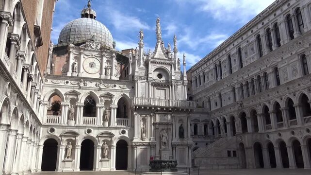Empty Courtyard of the Doge's Palace, Venice, Italy