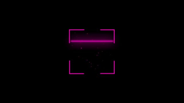 2D Scan qr code or barcode icon vector in line and flat style on black background. scan any Document code scanning Bar. fingerprint biometric scanning animation, Glowing neon scanner icon video.