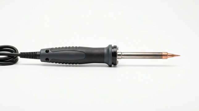 Soldering iron with a copper tip isolated on white background