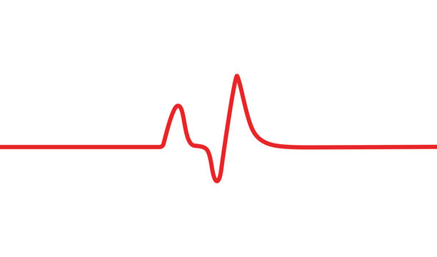 Red ekg heart rhythm line graph Vector