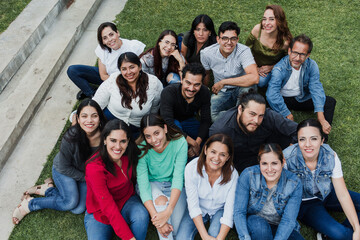 Fototapeta premium Latinos and multigenerational people having fun in Mexico Latin America, portrait of hispanic people 