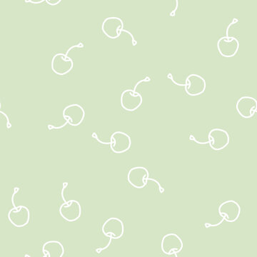 cherry one whole line seamless pattern cherry one whole thin line illustration