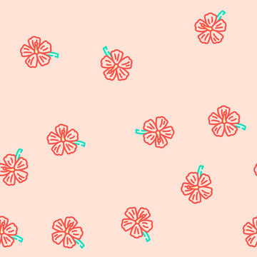 hibiscus ayurvedic herb vector seamless pattern hibiscus ayurvedic herb sign illustration