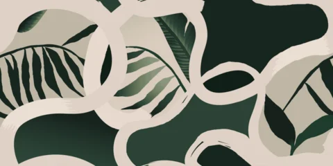 Minimalist abstract botanical pattern. Elegant contemporary seamless pattern. Hand drawn unique print. © MURRIRA