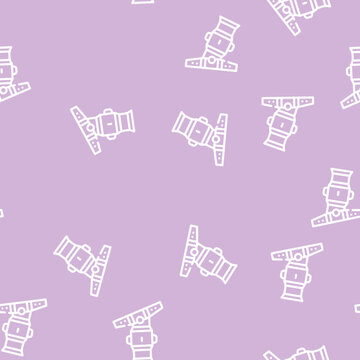 mortar weapon line seamless pattern mortar weapon thin line illustration