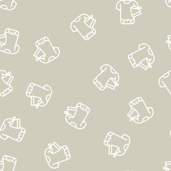 Fototapeta premium cloth for newborn baby line seamless pattern cloth for newborn baby thin line illustration