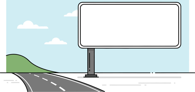 Blank Outdoor Billboard Signboard on Highway Roads