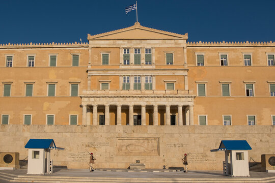 Hellenic Parliament building facing Syntagma Square in Athens, Greece