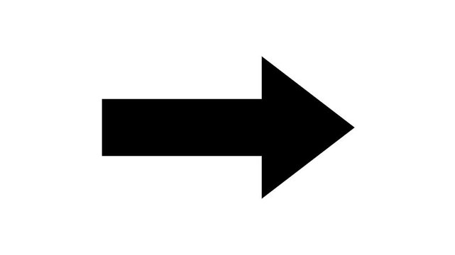 Right arrow swinging for directional interface feedback