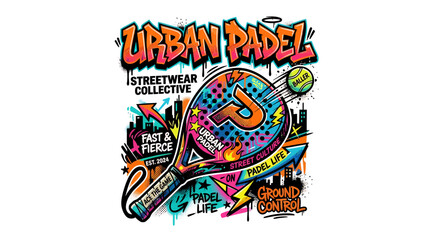Obraz premium Urban padel racket graphic design.
