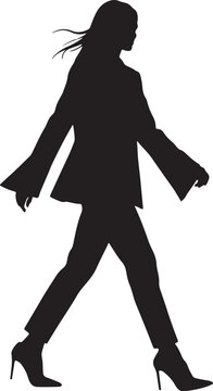 silhouette of a young woman on white background