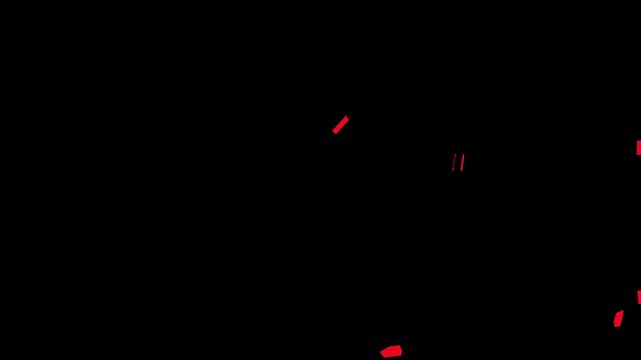 Red E-Commerce Text with Abstract Deconstruction Effect on Black Background