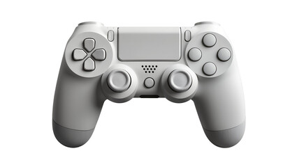 White video game controller with textured grips, isolated on transparent background © Maria