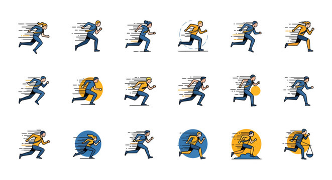 Runner in Motion Sprinting Fast Pace.