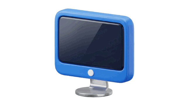 Vector illustration of 3d illustration of a blue computer monitor on a transparent background