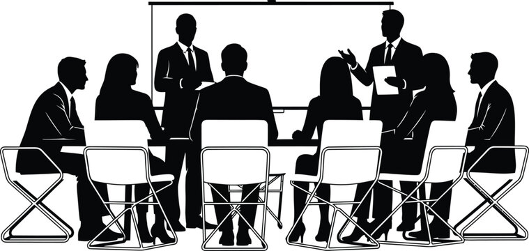 Business men in a meeting with colleagues around a table