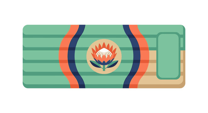 Colorful banknote with national emblem design.