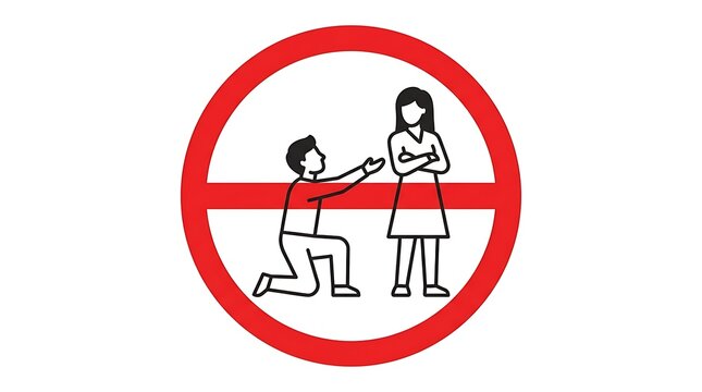 Proposal rejection symbolized by a prohibition sign