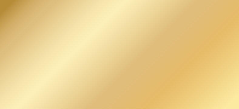 Luxurious gold metallic foil gradient background with soft smooth abstract texture, shiny golden vector backdrop for elegant invitations, packaging, banners, wallpapers, brochure covers and premium po