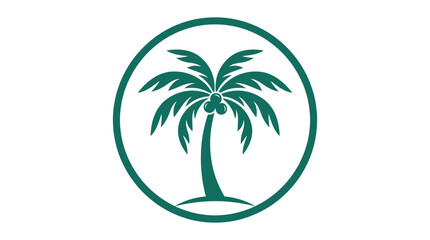 Obraz premium Palm tree logo in a circle.