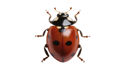 Red ladybug with black spots, isolated on transparent background © Alexa